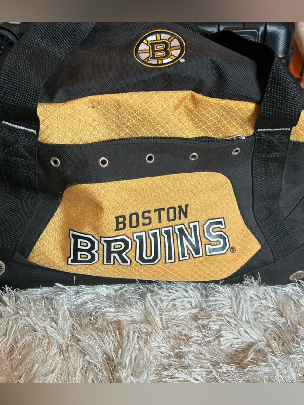 Boston Bruins rolling duffel bag